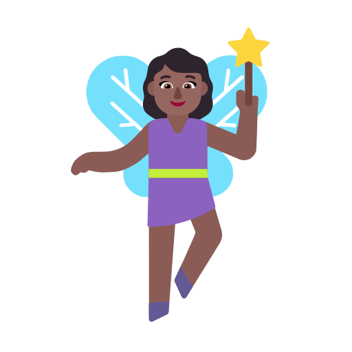 Woman Fairy: Medium-Dark Skin Tone on Microsoft Fluent