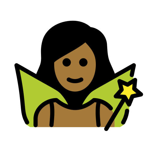 Woman Fairy: Medium-Dark Skin Tone on OpenMoji