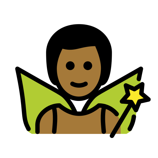 Man Fairy: Medium-Dark Skin Tone on OpenMoji