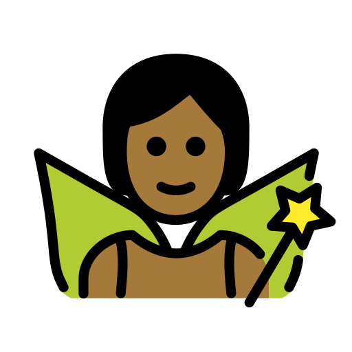 Fairy: Medium-Dark Skin Tone on OpenMoji