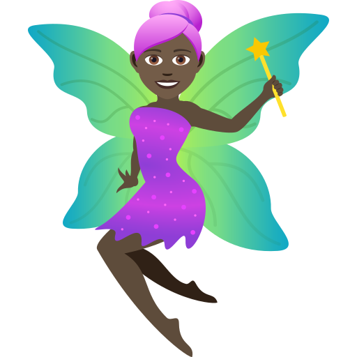 Woman Fairy: Dark Skin Tone on JoyPixels