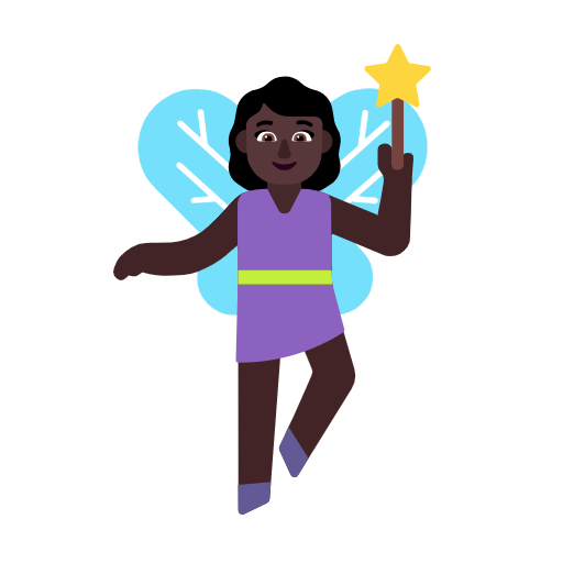 Woman Fairy: Dark Skin Tone on Microsoft Fluent