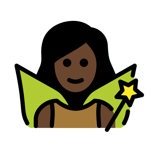 Woman Fairy: Dark Skin Tone on OpenMoji