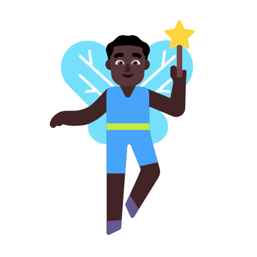 Man Fairy: Dark Skin Tone on Microsoft Fluent