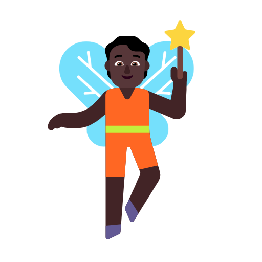 Fairy: Dark Skin Tone on Microsoft Fluent