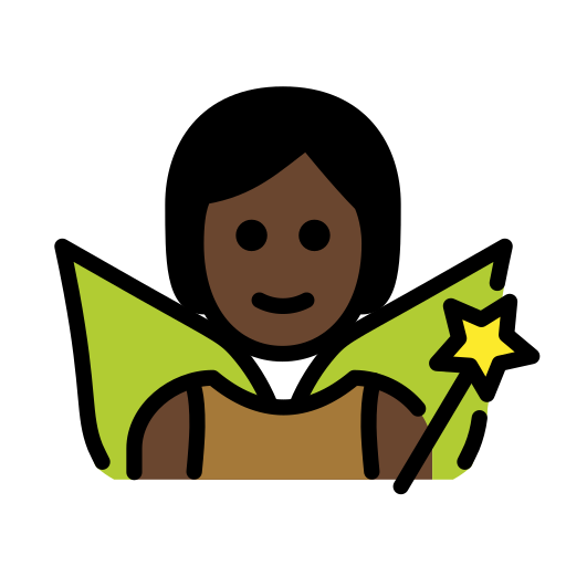 Fairy: Dark Skin Tone on OpenMoji