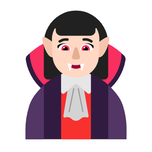 Woman Vampire: Light Skin Tone on Microsoft Fluent