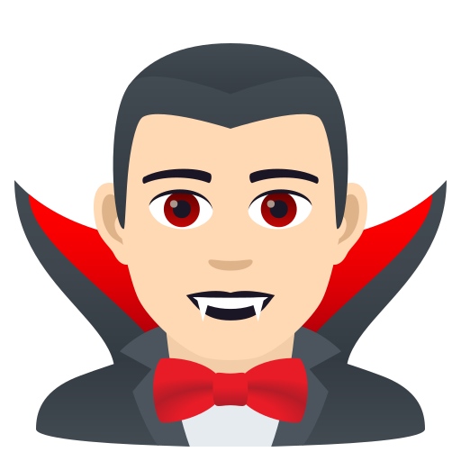 Man Vampire: Light Skin Tone on JoyPixels