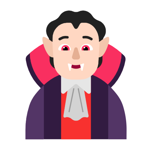 Vampire: Light Skin Tone on Microsoft Fluent