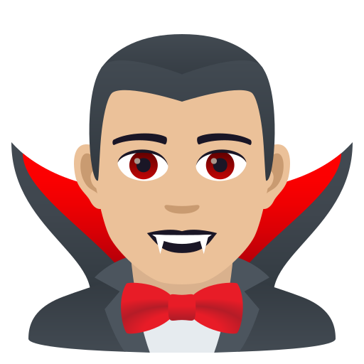 Man Vampire: Medium-Light Skin Tone on JoyPixels