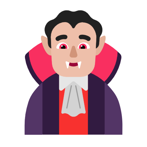 Man Vampire: Medium-Light Skin Tone on Microsoft Fluent