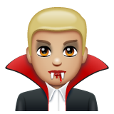 Man Vampire: Medium-Light Skin Tone on WhatsApp