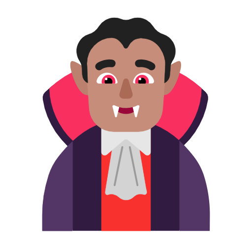 Man Vampire: Medium Skin Tone on Microsoft Fluent
