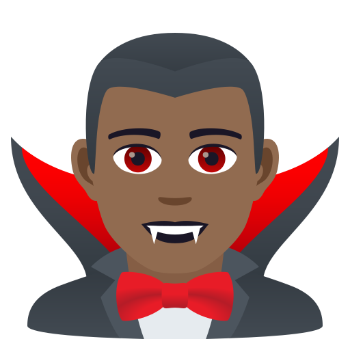 Man Vampire: Medium-Dark Skin Tone on JoyPixels