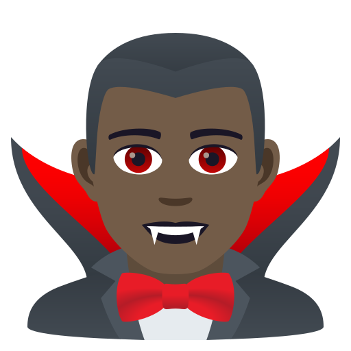 Man Vampire: Dark Skin Tone on JoyPixels