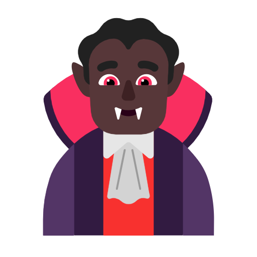 Man Vampire: Dark Skin Tone on Microsoft Fluent