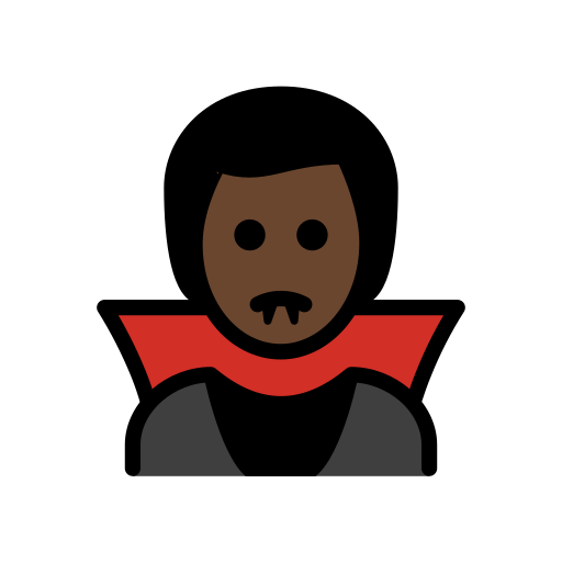 Man Vampire: Dark Skin Tone on OpenMoji