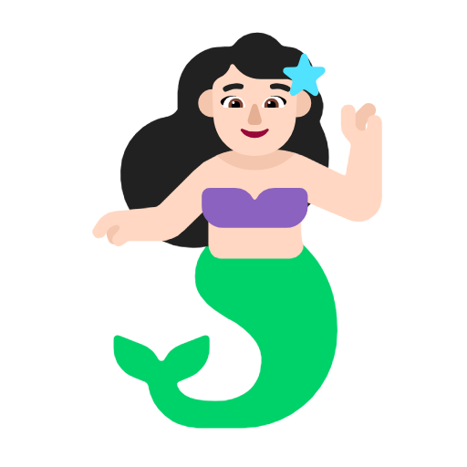 Mermaid: Light Skin Tone on Microsoft Fluent