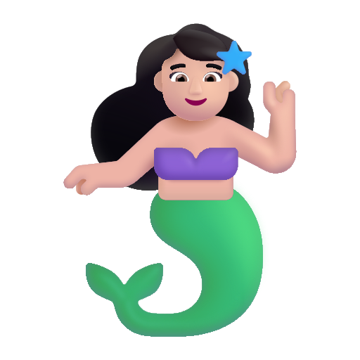 Mermaid: Light Skin Tone on Microsoft 3D