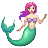 Mermaid: Light Skin Tone on WhatsApp