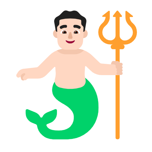 Merman: Light Skin Tone on Microsoft Fluent