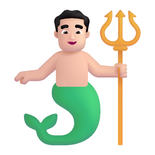 Merman: Light Skin Tone on Microsoft 3D