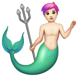 Merman: Light Skin Tone on WhatsApp