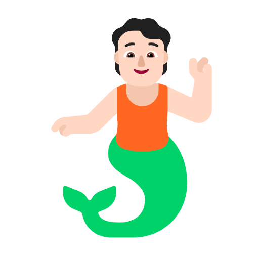 Merperson: Light Skin Tone on Microsoft Fluent