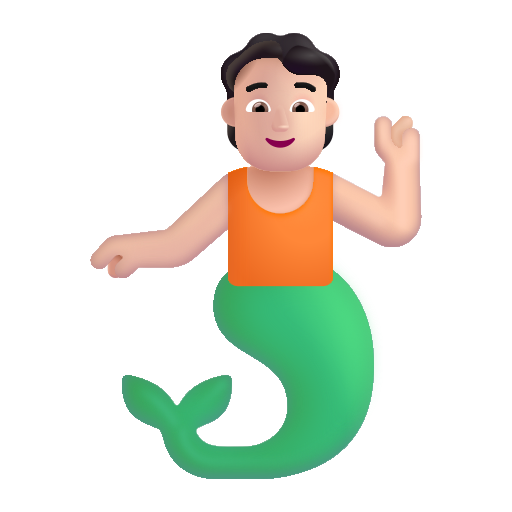 Merperson: Light Skin Tone on Microsoft 3D