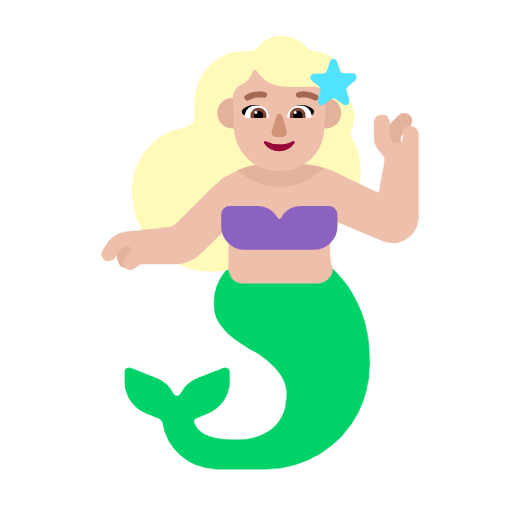 Mermaid: Medium-Light Skin Tone on Microsoft Fluent