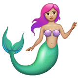 Mermaid: Medium-Light Skin Tone on WhatsApp