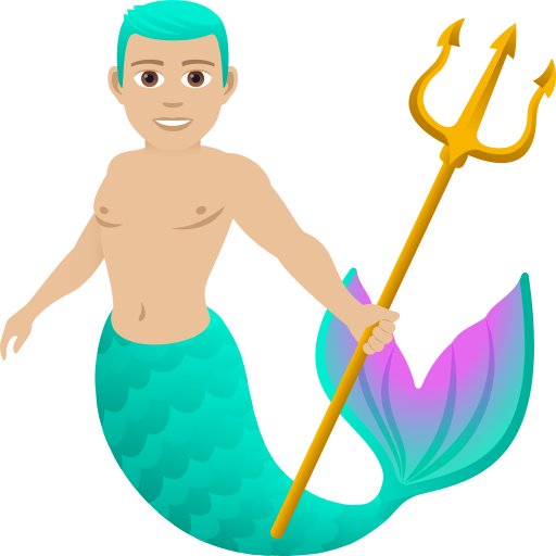 Merman: Medium-Light Skin Tone on JoyPixels