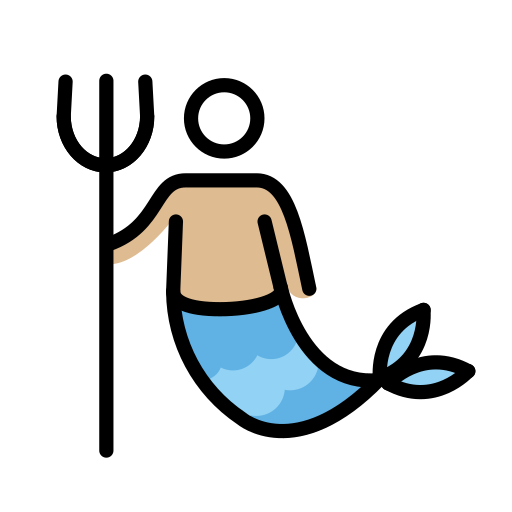 Merman: Medium-Light Skin Tone on OpenMoji