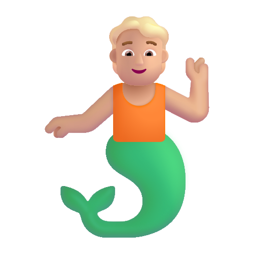 Merperson: Medium-Light Skin Tone on Microsoft 3D