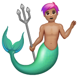 Merman: Medium Skin Tone on WhatsApp