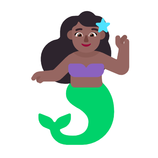 Mermaid: Medium-Dark Skin Tone on Microsoft Fluent