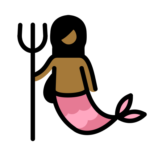 Mermaid: Medium-Dark Skin Tone on OpenMoji