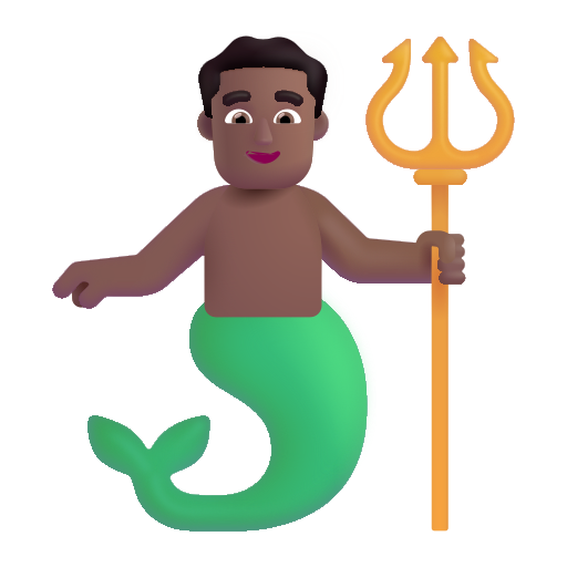 Merman: Medium-Dark Skin Tone on Microsoft 3D