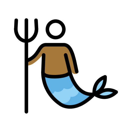 Merman: Medium-Dark Skin Tone on OpenMoji