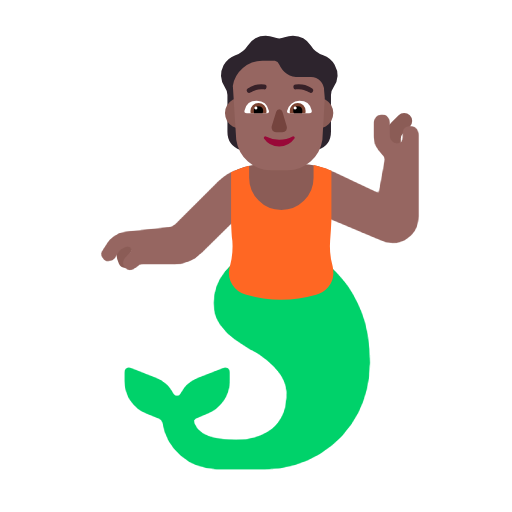 Merperson: Medium-Dark Skin Tone on Microsoft Fluent