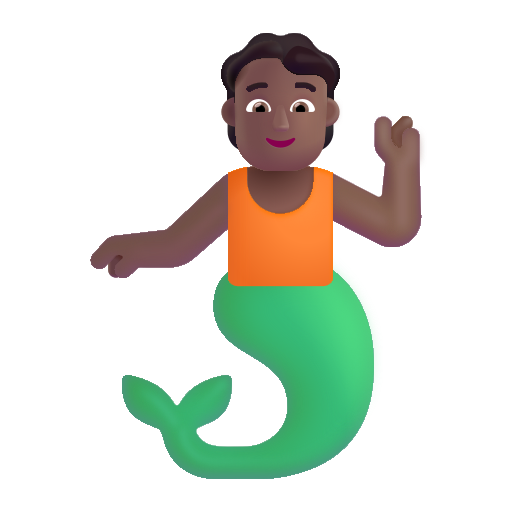 Merperson: Medium-Dark Skin Tone on Microsoft 3D