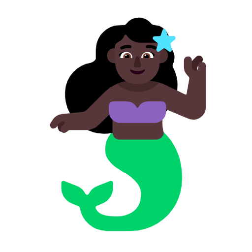 Mermaid: Dark Skin Tone on Microsoft Fluent