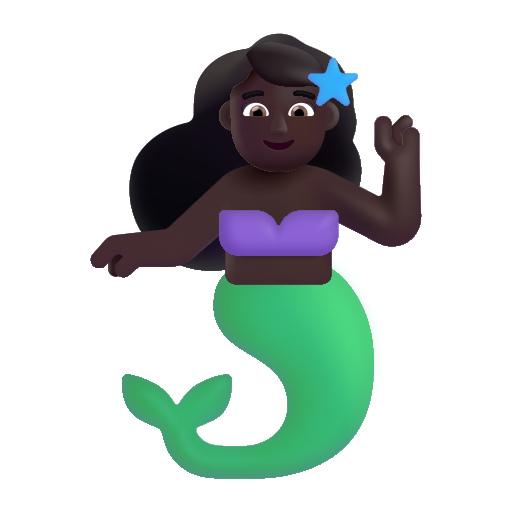 Mermaid: Dark Skin Tone on Microsoft 3D