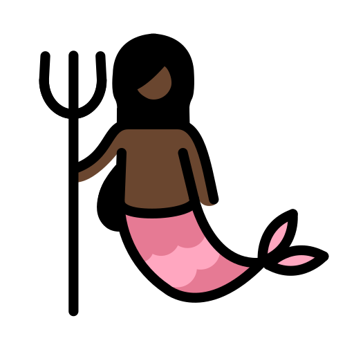 Mermaid: Dark Skin Tone on OpenMoji