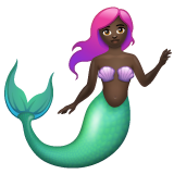 Mermaid: Dark Skin Tone on WhatsApp