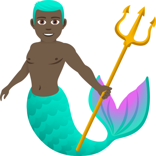 Merman: Dark Skin Tone on JoyPixels