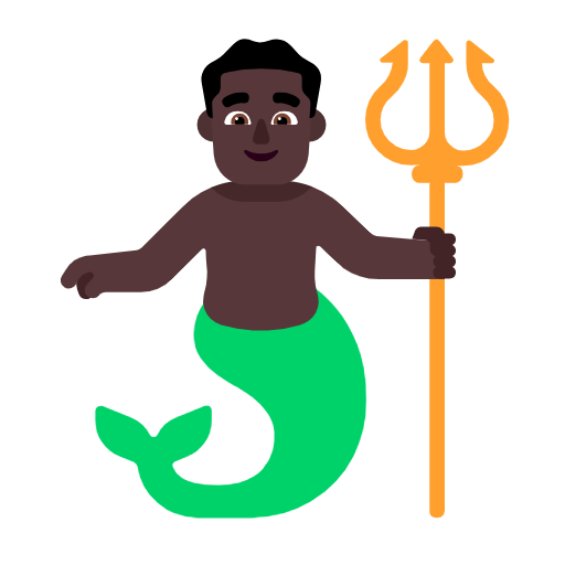 Merman: Dark Skin Tone on Microsoft Fluent