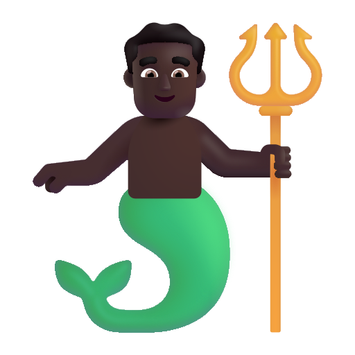 Merman: Dark Skin Tone on Microsoft 3D