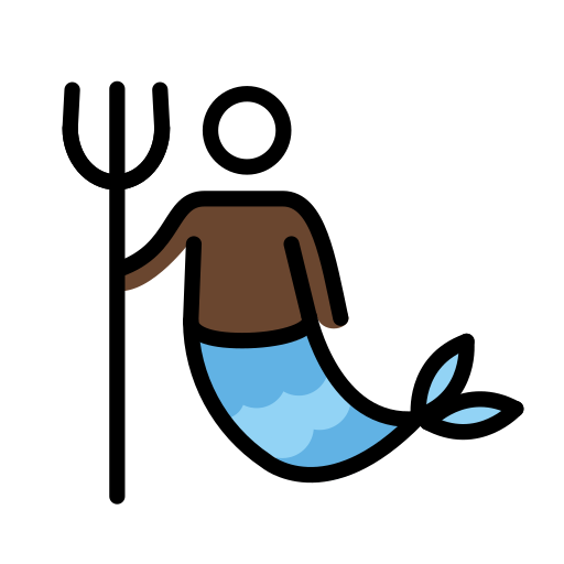 Merman: Dark Skin Tone on OpenMoji
