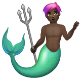 Merman: Dark Skin Tone on WhatsApp